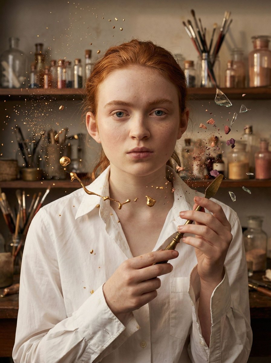 Surreal Cosmetic Alchemist Portrait Prompt — example 1