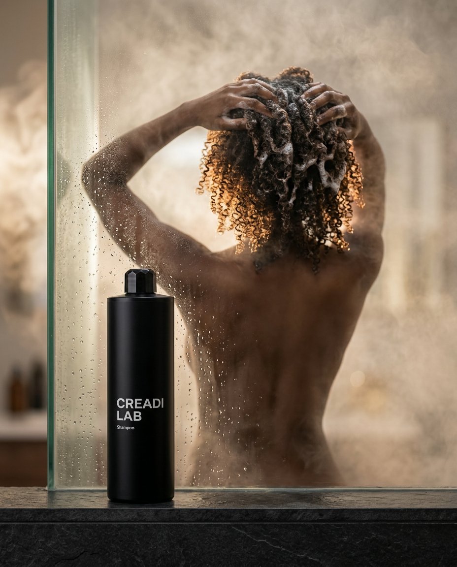 Luxury Beauty Ad Prompt (Shower Scene) — example 2