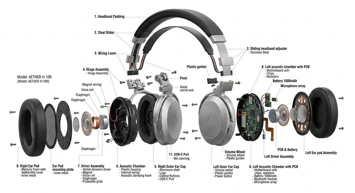 Exploded View Product Design Diagram Prompt — example 1