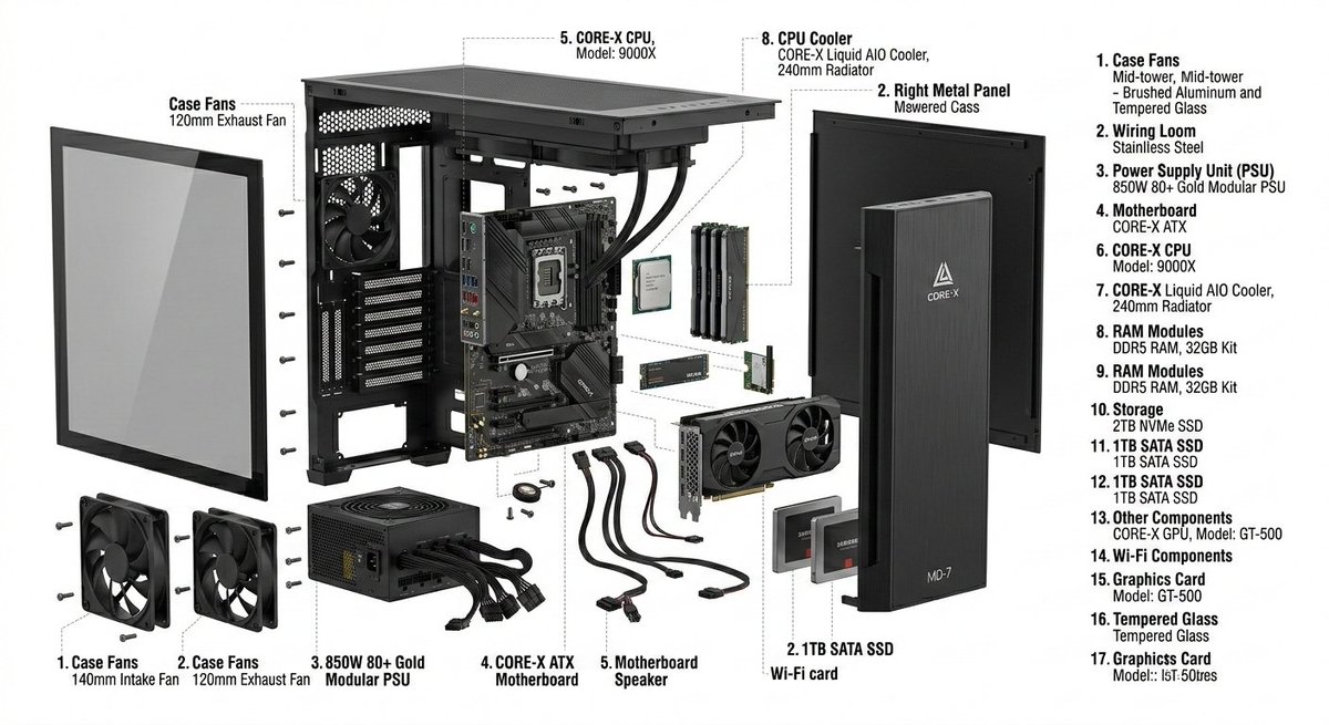 Exploded View Product Design Diagram Prompt — example 4