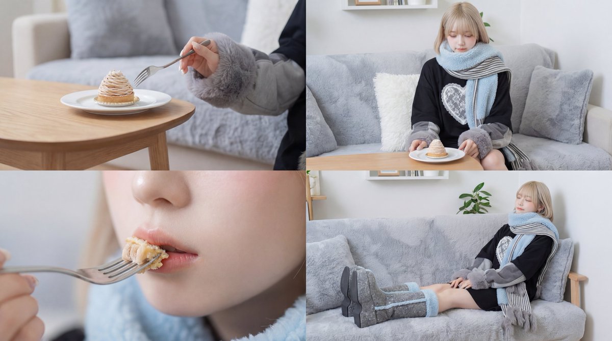 Cinematic Video of a Woman Enjoying Sweets — example 1