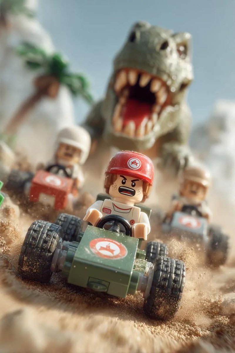 Lego Explorer Chased by Polar Bear (Video Prompt) — example 1