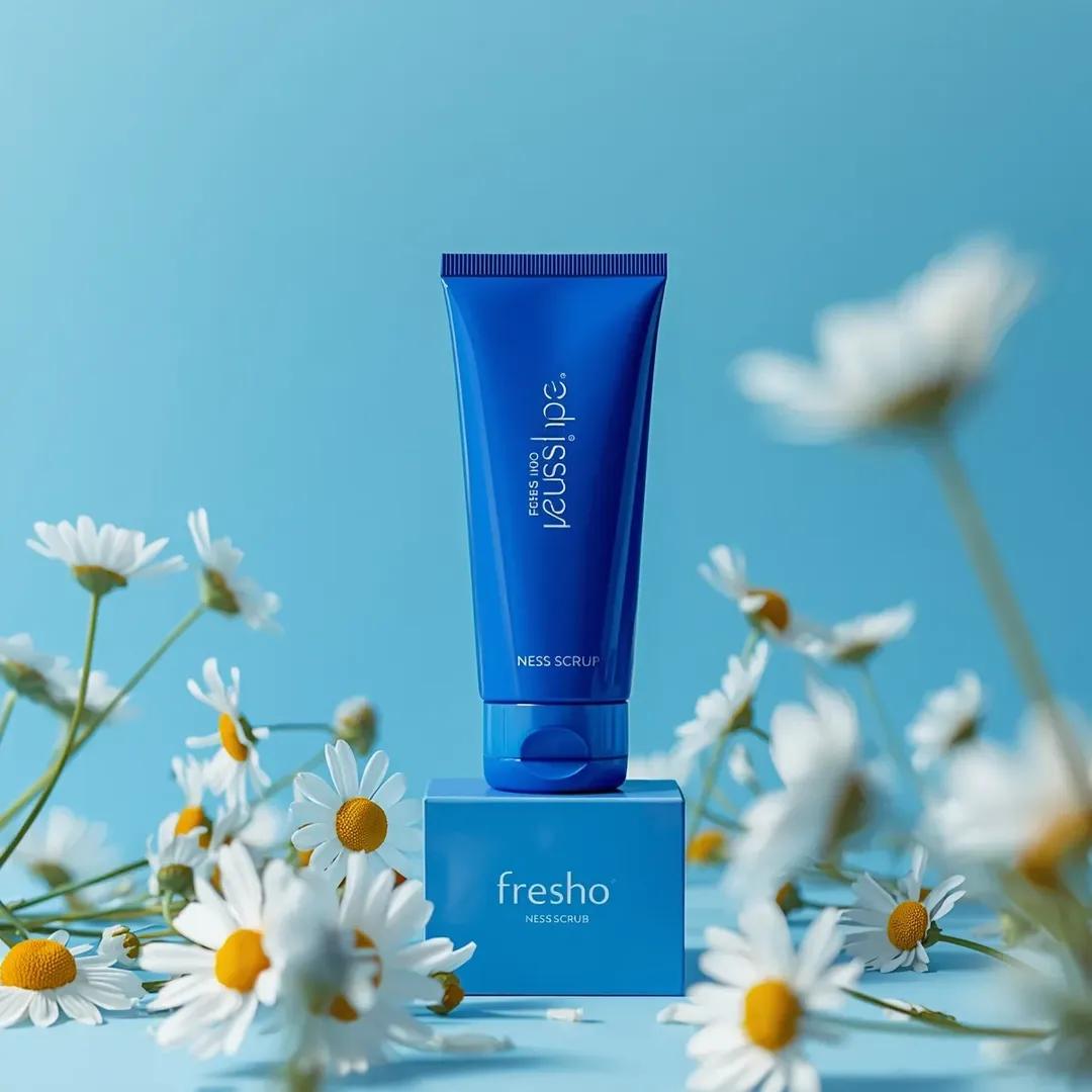 Ultra-Realistic Skincare Product Photography Prompt (Cobalt Blue) — example 1