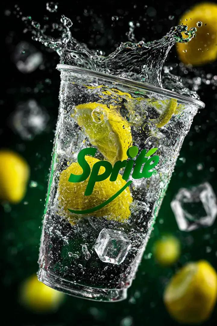 Floating Sprite Product Photography Prompt — example 1