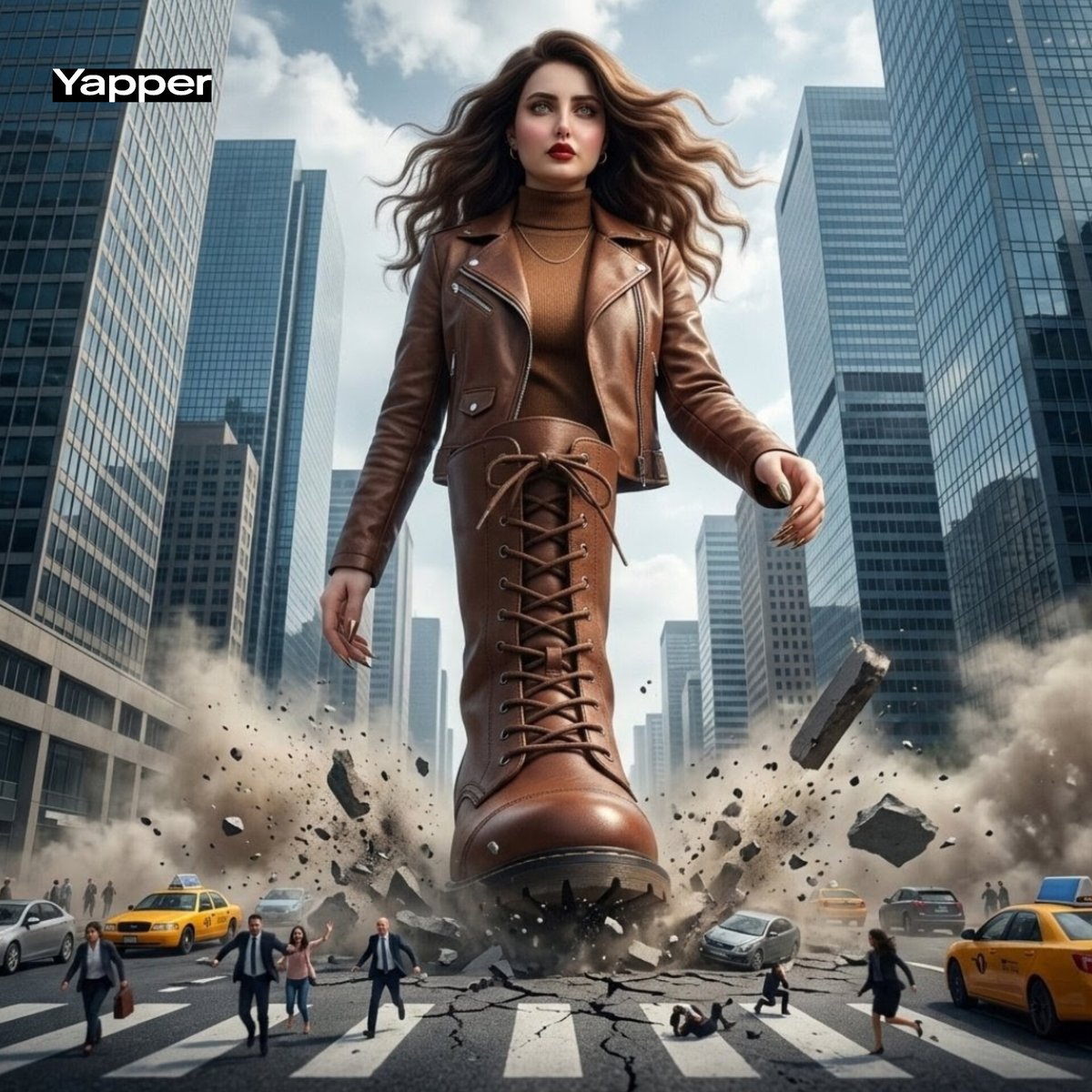 Giant Woman City Walk Video Prompt — example 1