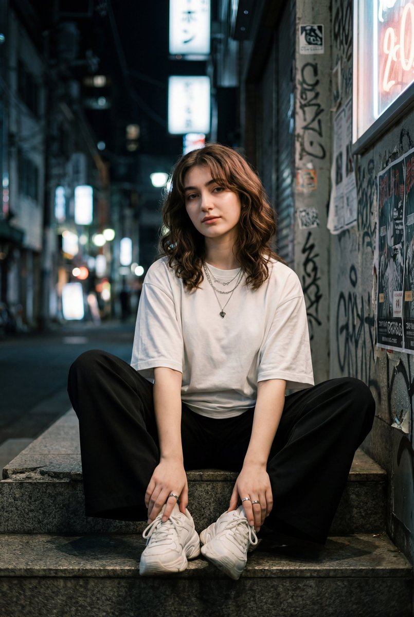 Cinematic Street-Style Portrait Prompt — example 1