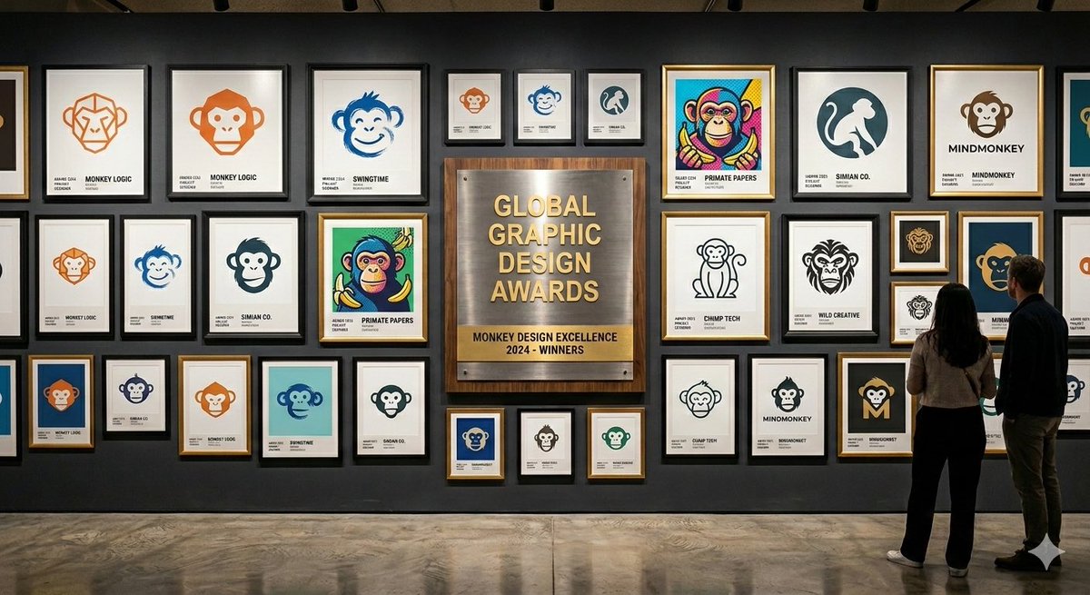 Logo Design Wall Generation Prompt for Monkey Theme — example 1