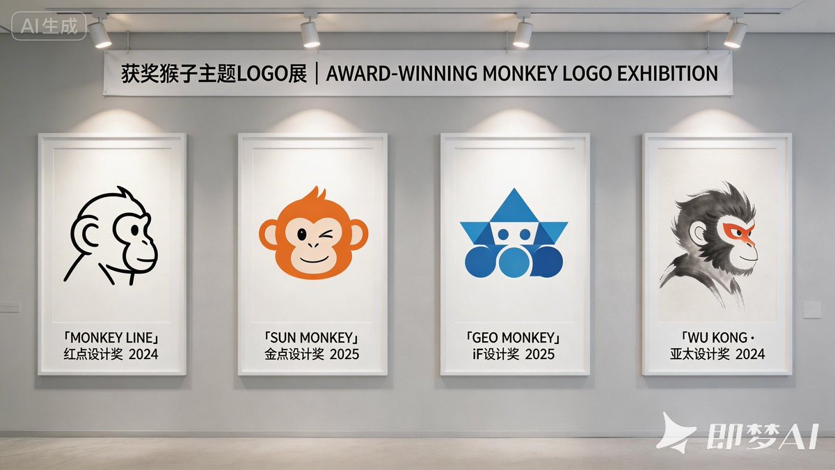 Logo Design Wall Generation Prompt for Monkey Theme — example 2