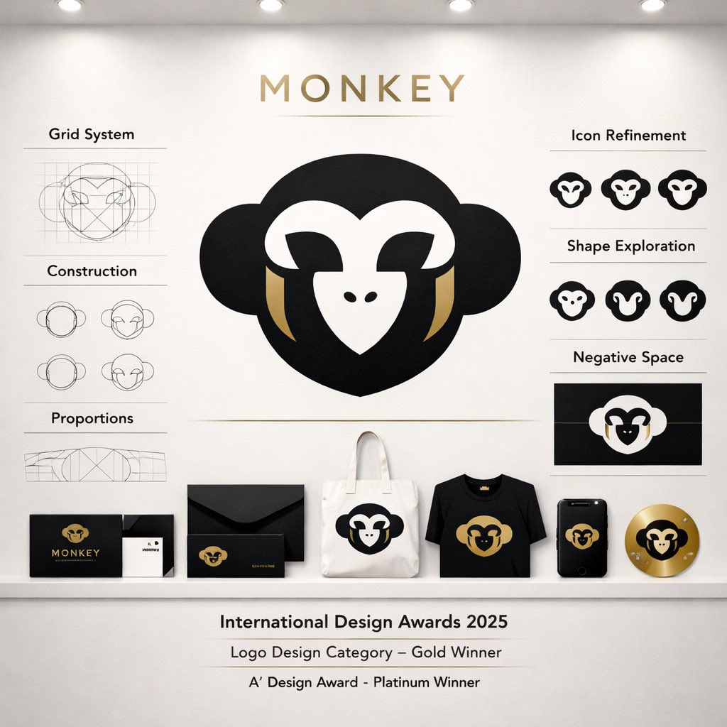 Logo Design Wall Generation Prompt for Monkey Theme — example 3