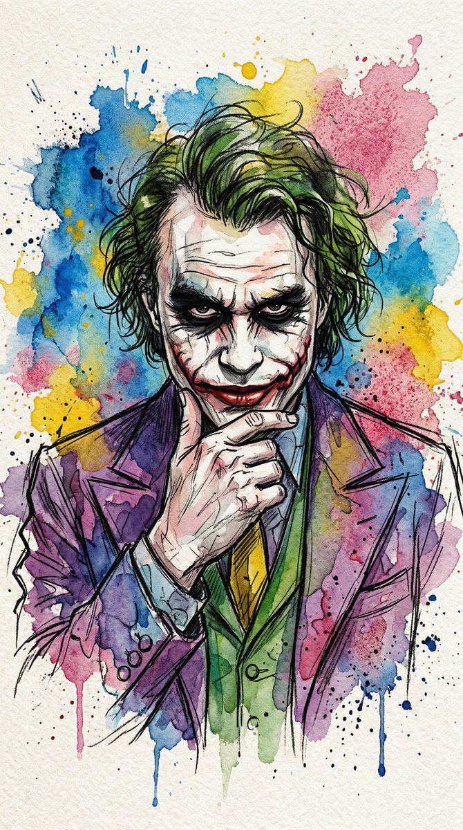 Abstract Watercolor Joker Artwork — example 1
