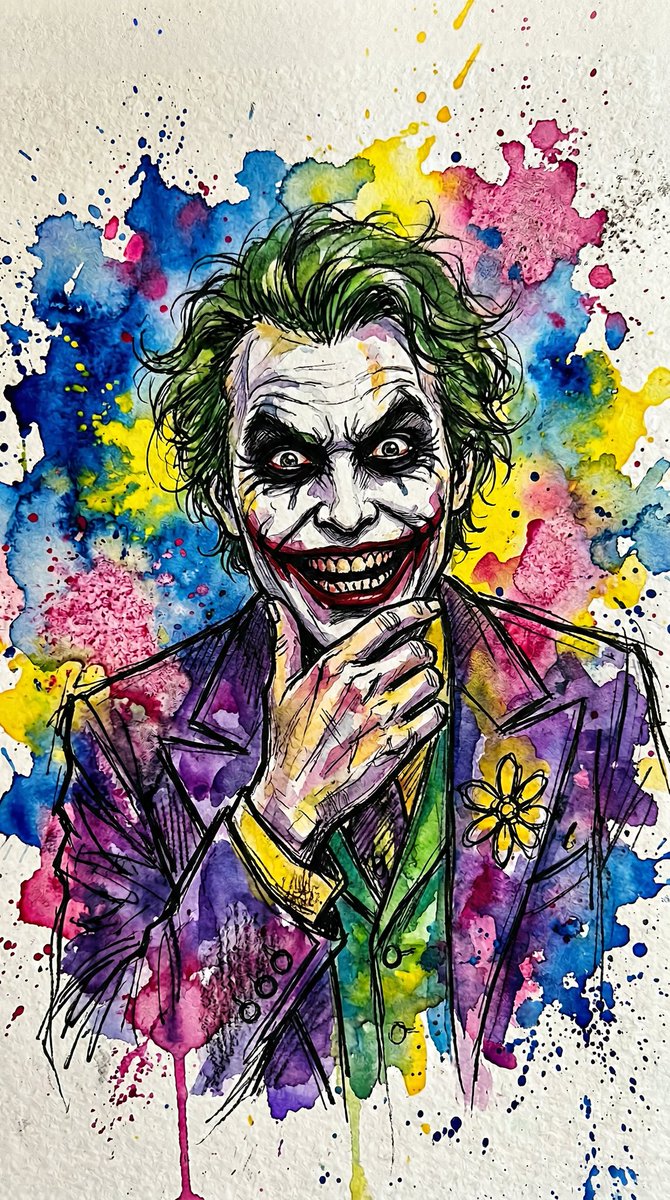 Abstract Watercolor Joker Artwork — example 2