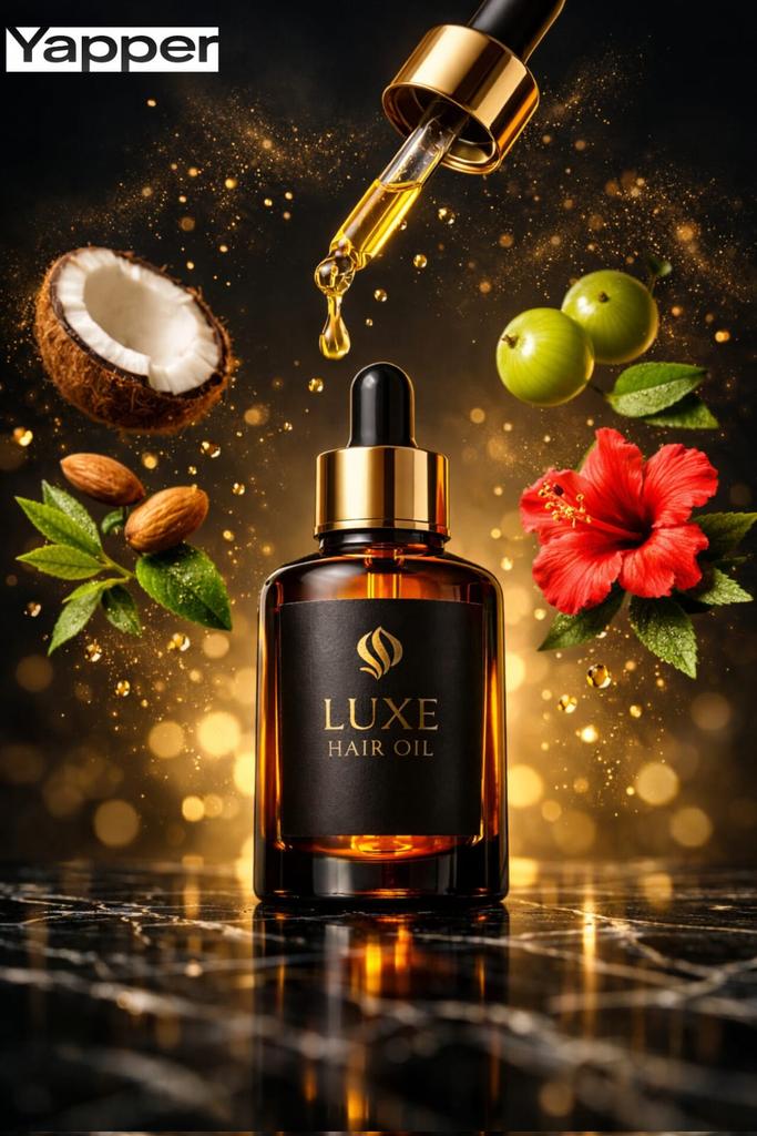 Ultra-Premium Cinematic Hair Oil Product Photography — example 1