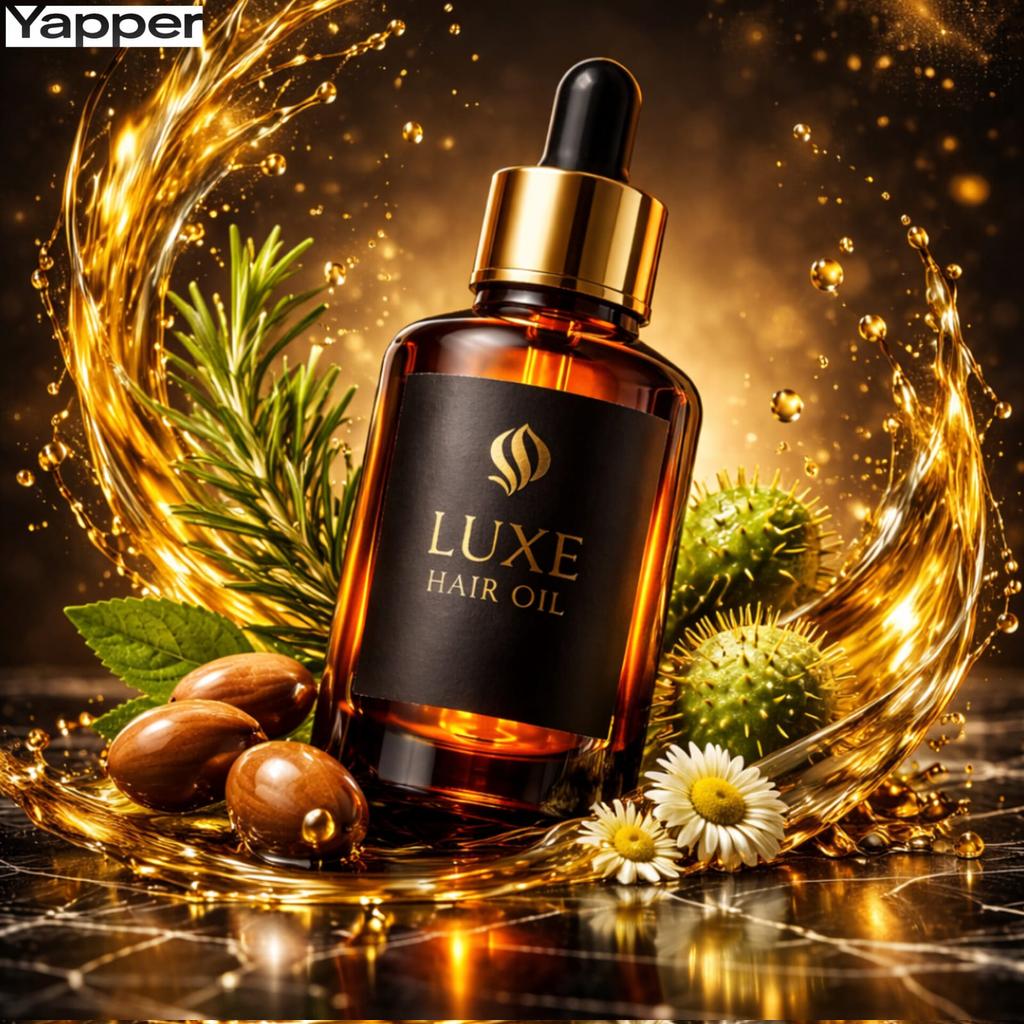 Ultra-Premium Cinematic Hair Oil Product Photography — example 2