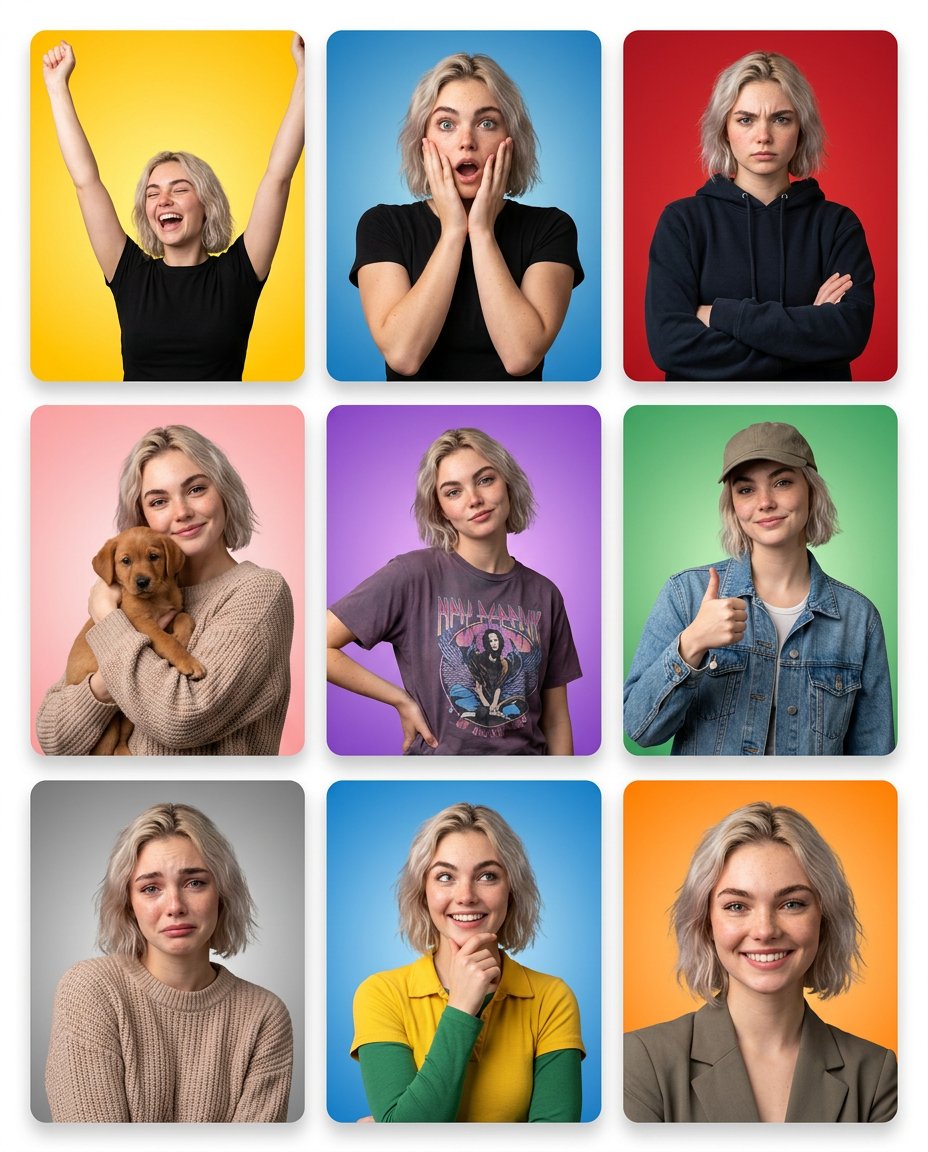 Emotion Grid with Gradient Backgrounds — example 1