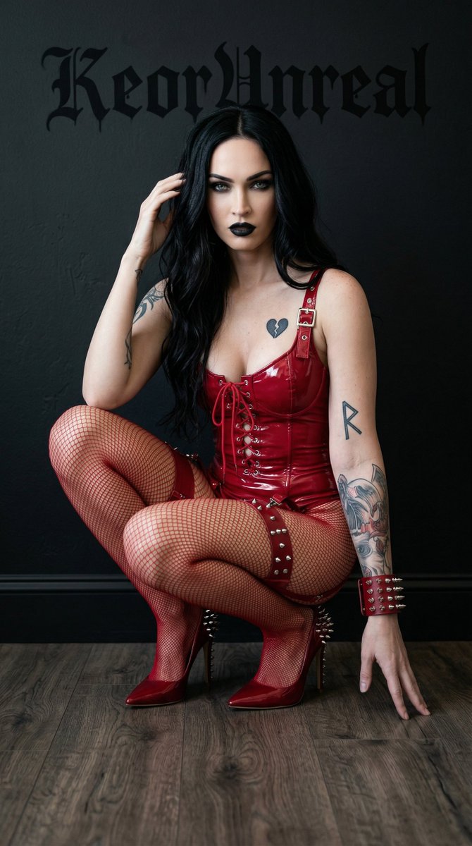 Goth Aesthetic Portrait with Spiked PVC Bodysuit — example 3
