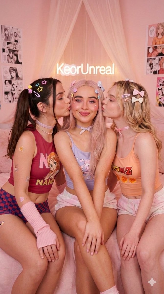 Kawaii Pastel Anime Fusion Celebrity Group Shot — example 3