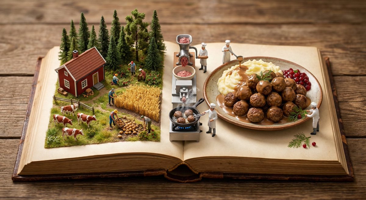 Culinary Pop-Up Book Diorama of Swedish Meatballs — example 2