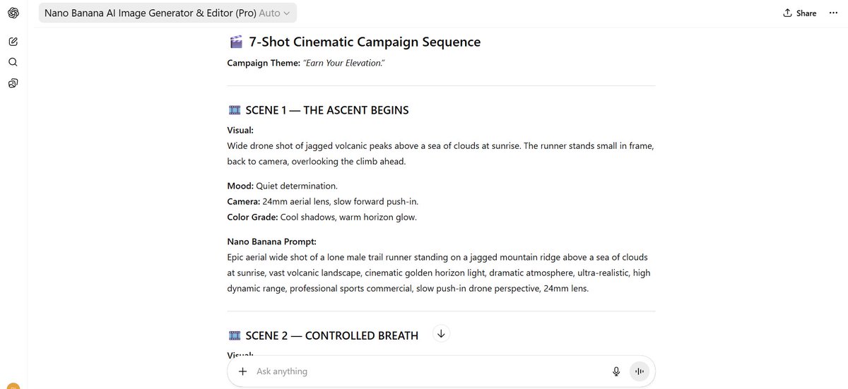 7-Shot Cinematic Campaign Sequence Prompt — example 2