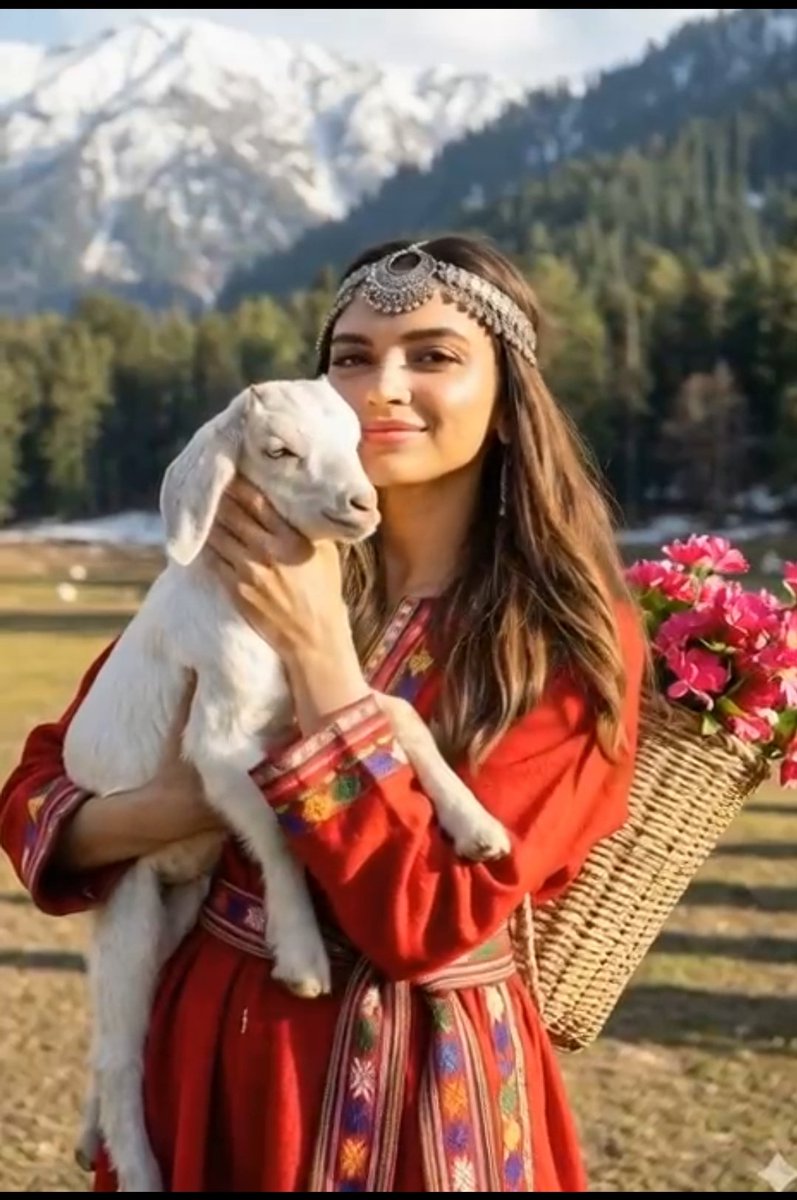 Cinematic Portrait of Kashmiri Woman with Baby Goat — example 2