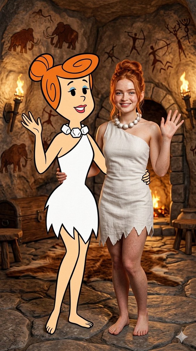 Mixed-Media Portrait: Celebrity Cosplay vs. 2D Cartoon — example 1