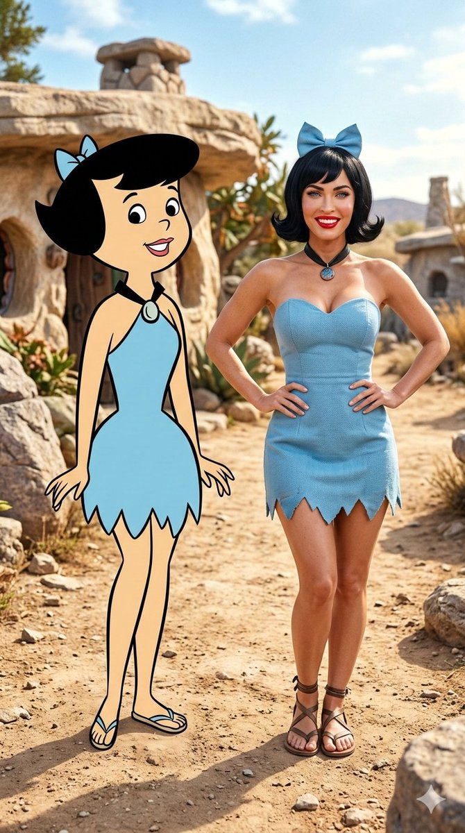 Mixed-Media Portrait: Celebrity Cosplay vs. 2D Cartoon — example 2