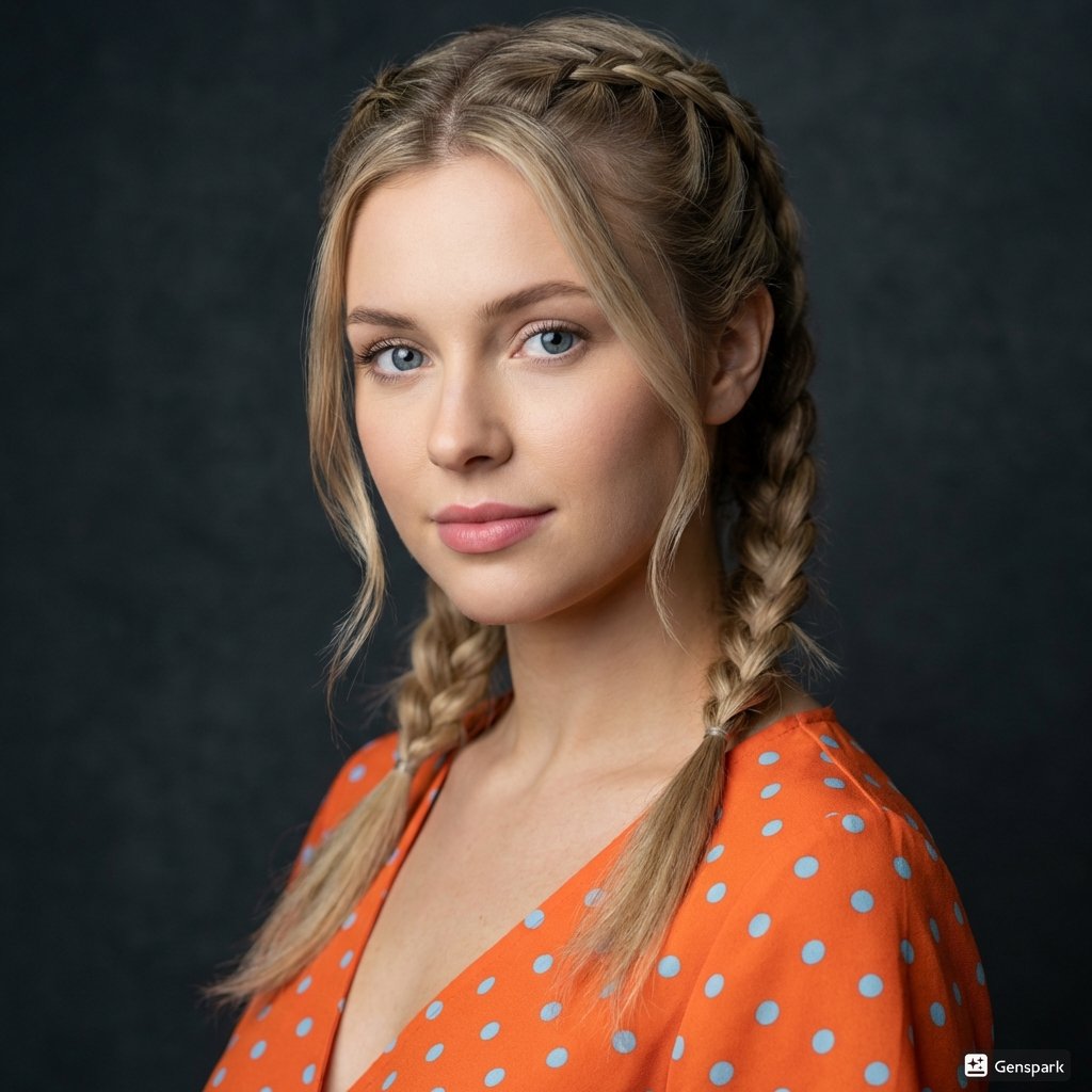 Cinematic Portrait of Woman with Braids — example 1