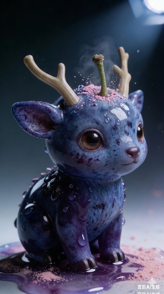 Kawaii Blueberry Fawn Forest Spirit Macro Photo