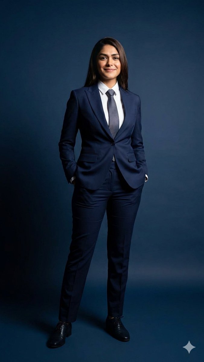 Business Woman in Navy Suit Portrait — example 4