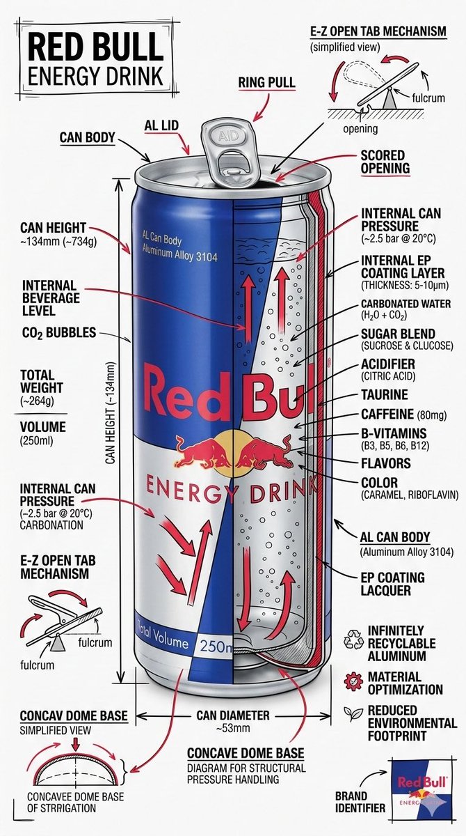 Technical Infographic Schematic for a Product/Beverage — example 1