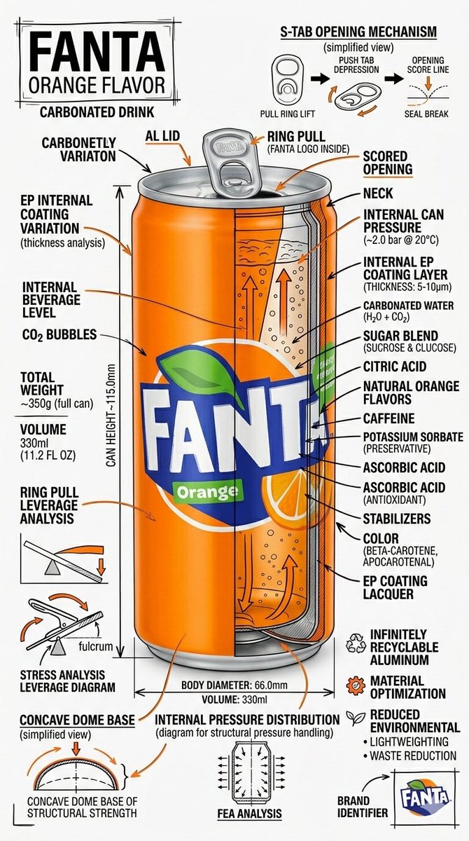Technical Infographic Schematic for a Product/Beverage — example 2