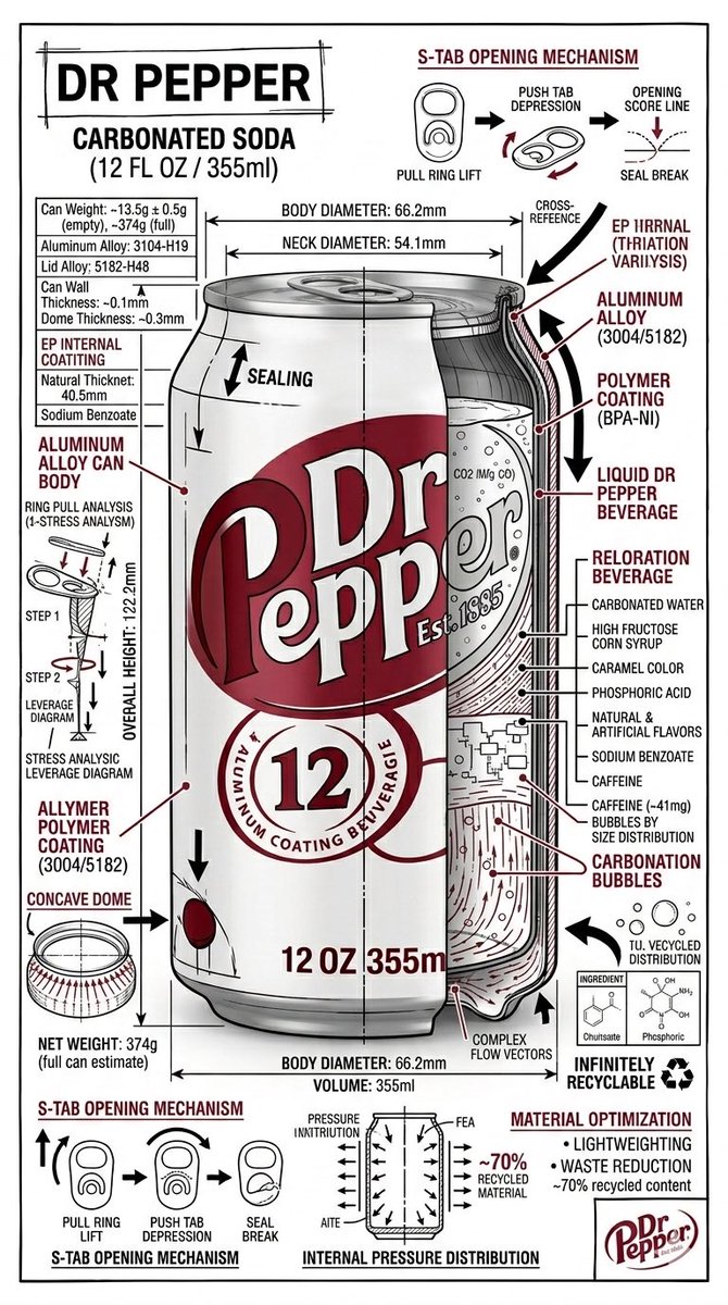 Technical Infographic Schematic for a Product/Beverage — example 3