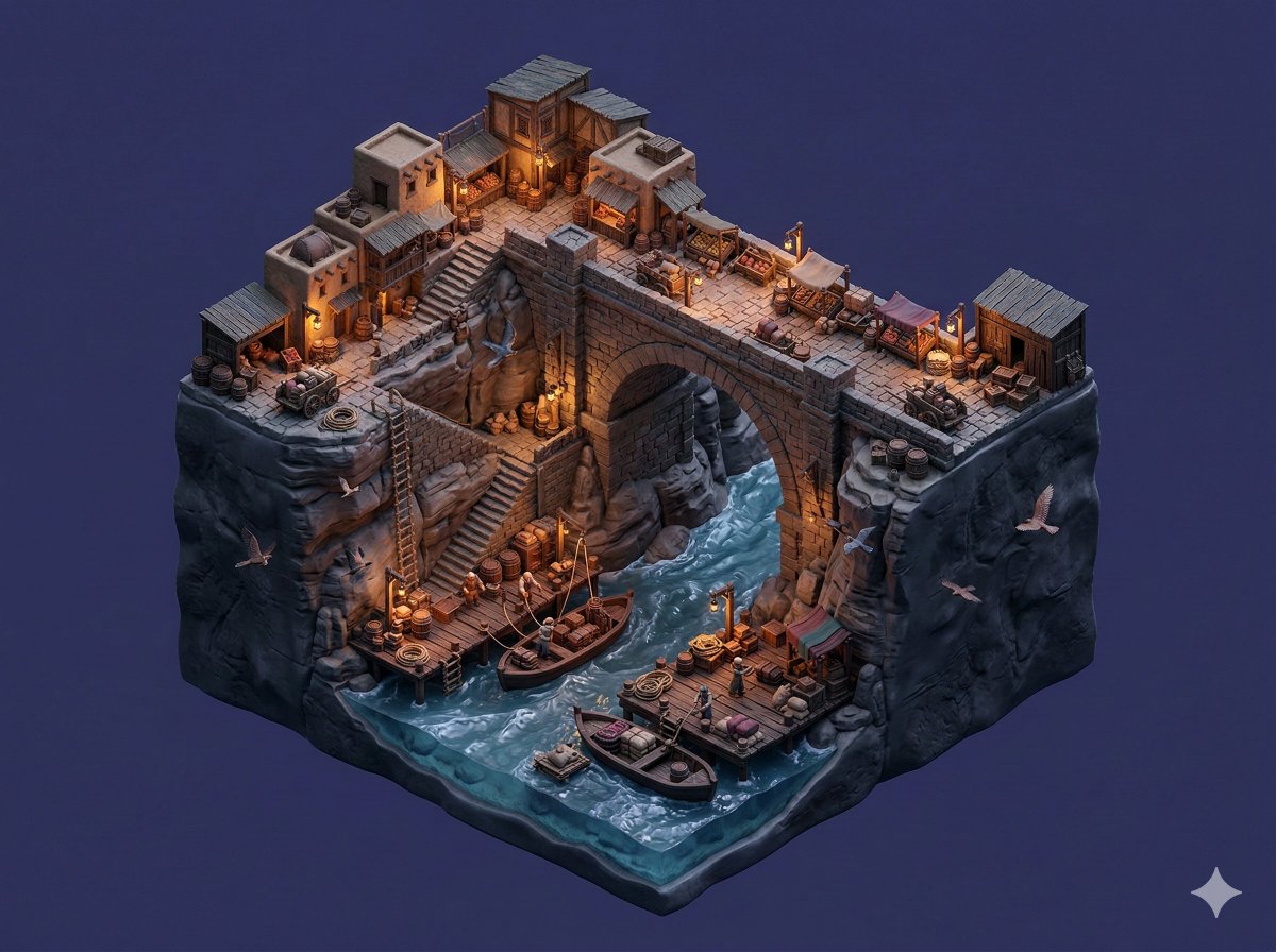 Floating Miniature Diorama Prompt — example 1