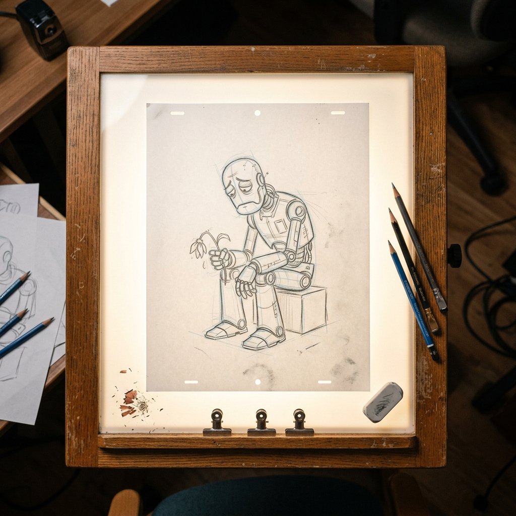 Classic Animation Light Table Prompt — example 3