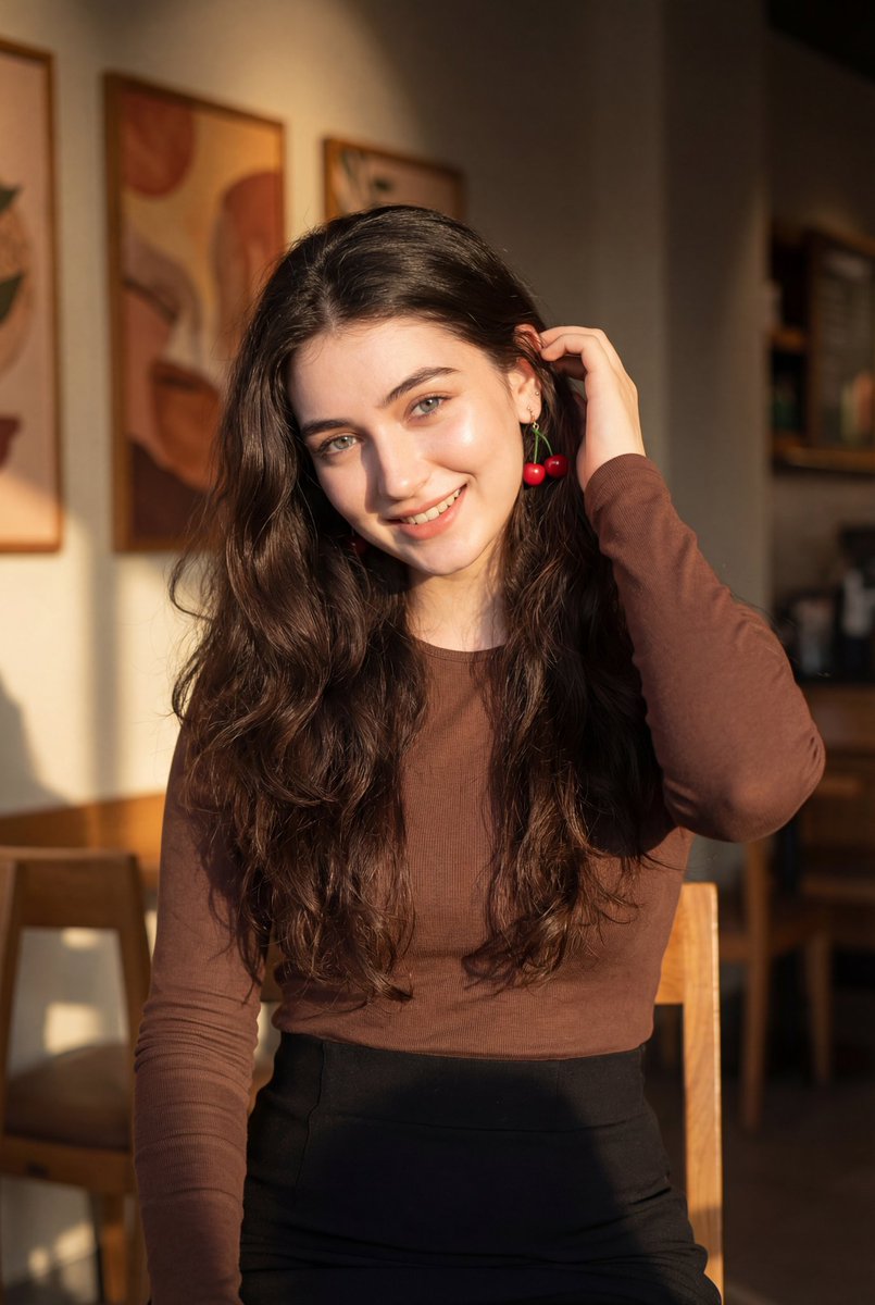 Golden Hour Portrait of a Smiling Young Woman — example 1