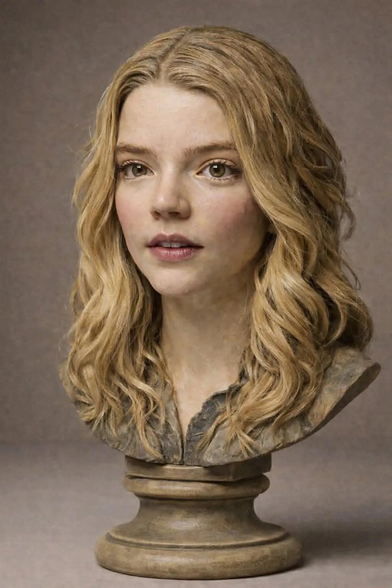 Polychrome Carved Wooden Sculpture Portrait — example 1