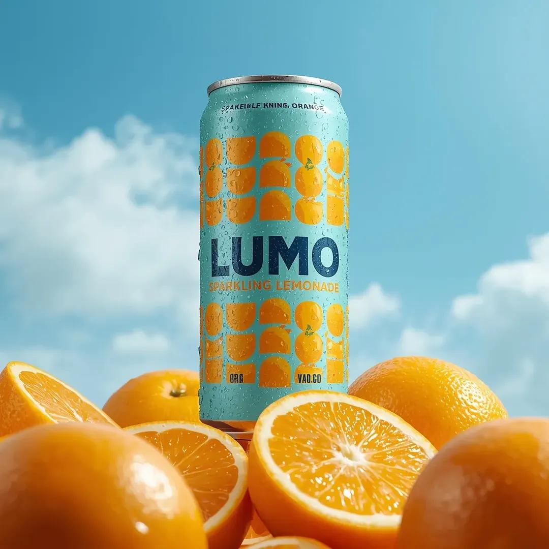 Ultra-Realistic Beverage Advertising Photography (LUMO Soda) — example 1