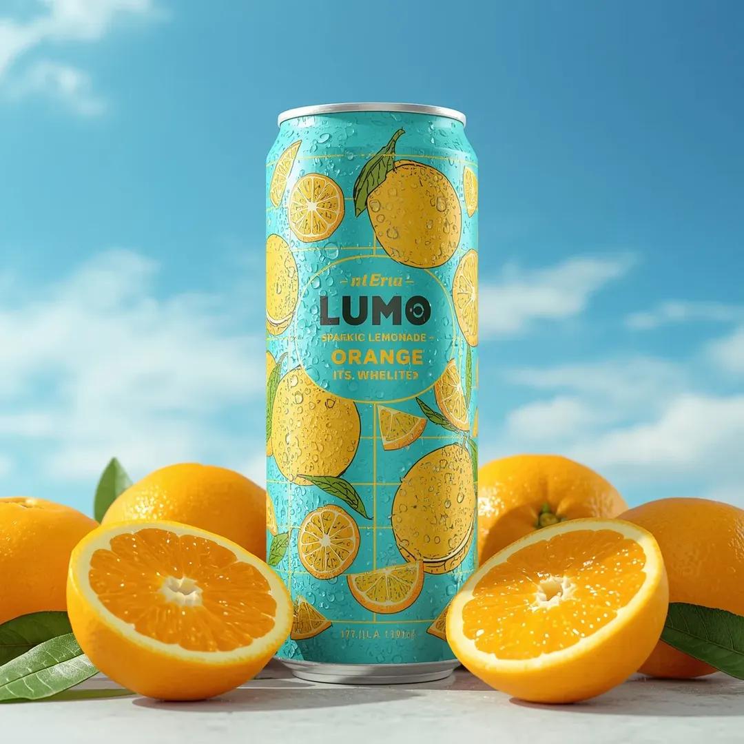 Ultra-Realistic Beverage Advertising Photography (LUMO Soda) — example 2