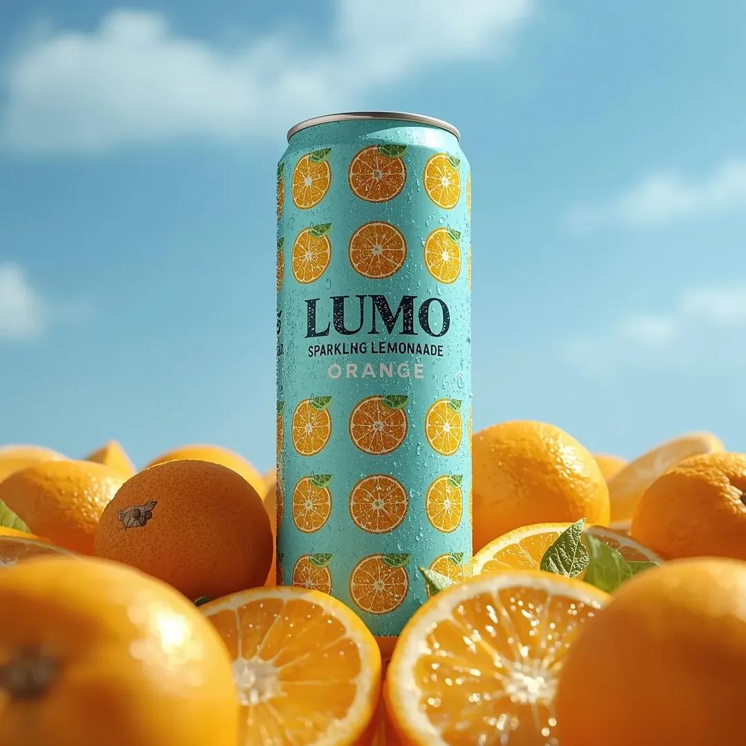 Ultra-Realistic Beverage Advertising Photography (LUMO Soda) — example 3