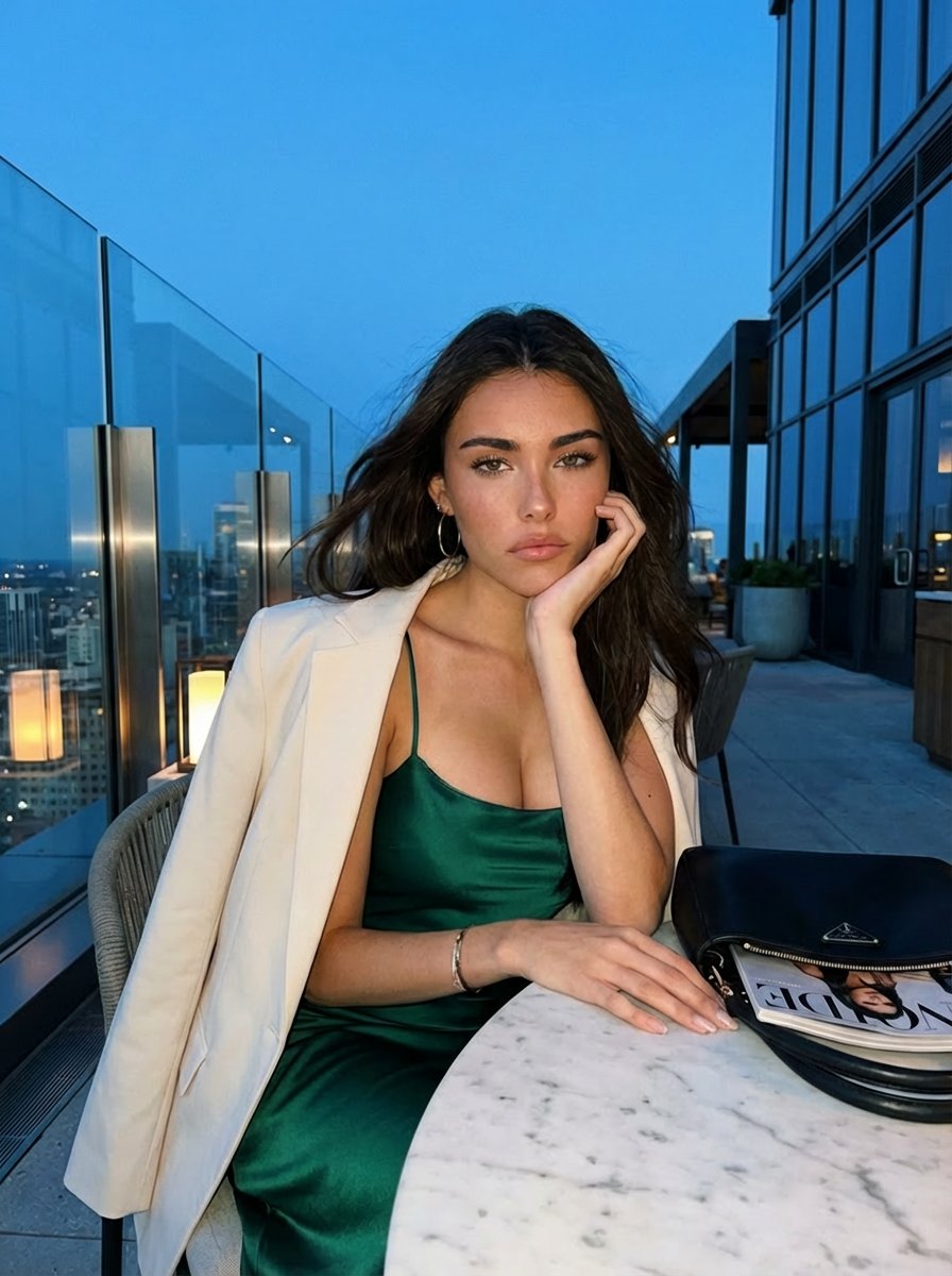 Blue Hour Rooftop Portrait — example 1
