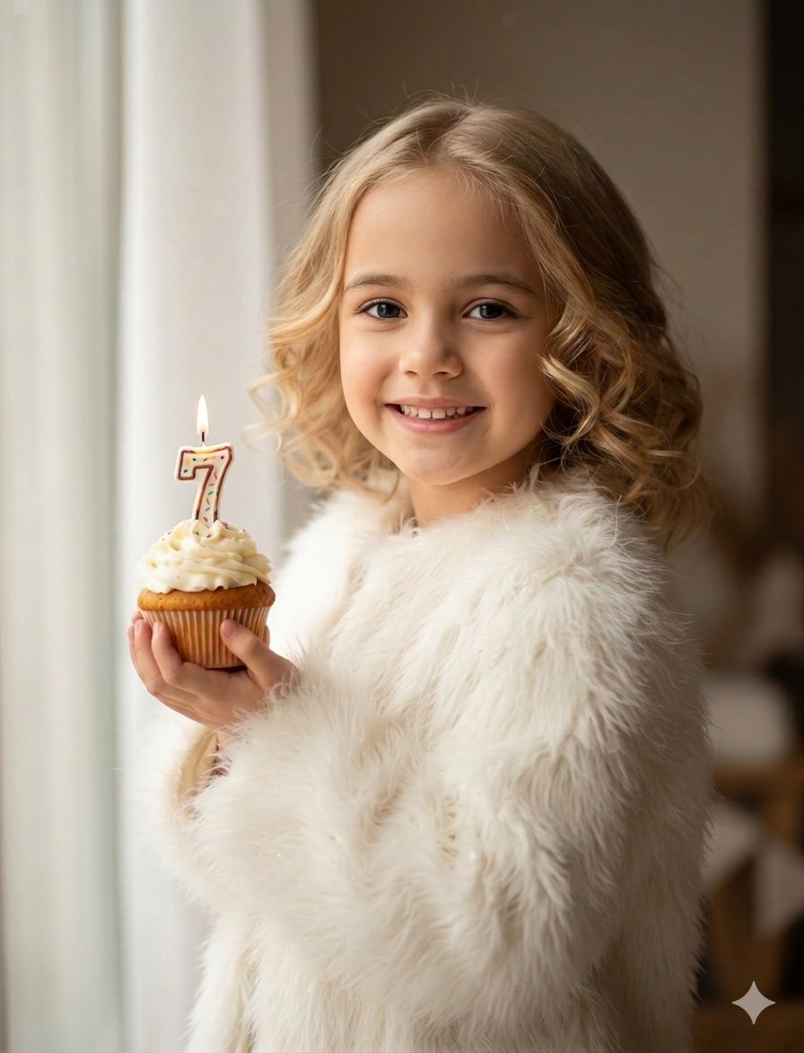 Cozy Children's Birthday Portrait — example 1