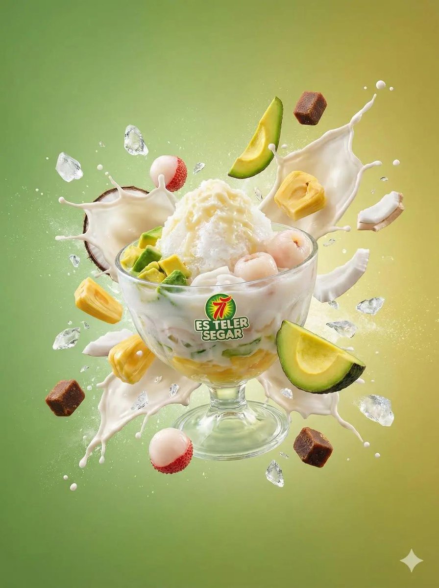 Tropical Dessert Product Photography with Milk Splash — example 1