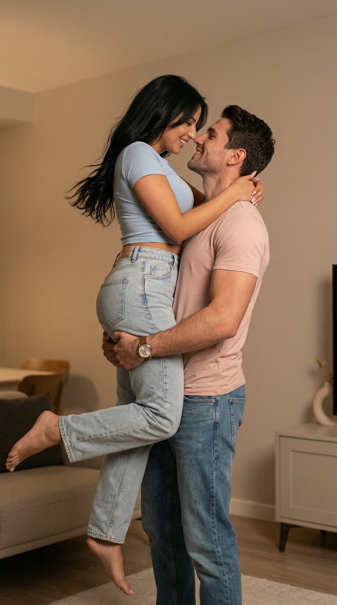 Ultra Photoreal Candid Romantic Lift Scene — example 1
