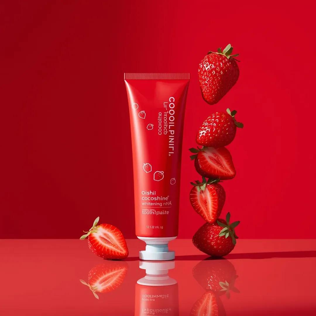 Premium Cosmetic Product Ad for Strawberry Toothpaste — example 2