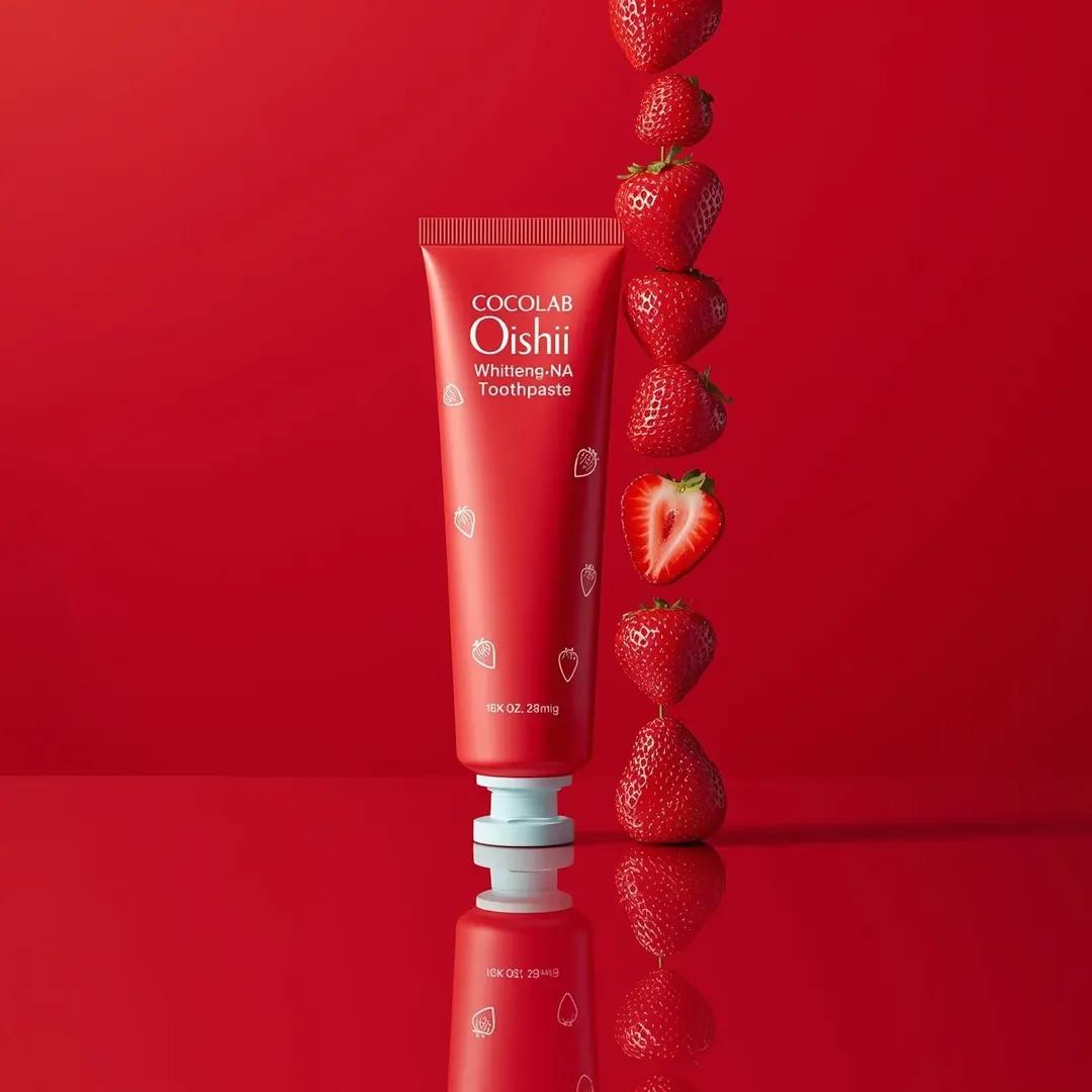 Premium Cosmetic Product Ad for Strawberry Toothpaste — example 3