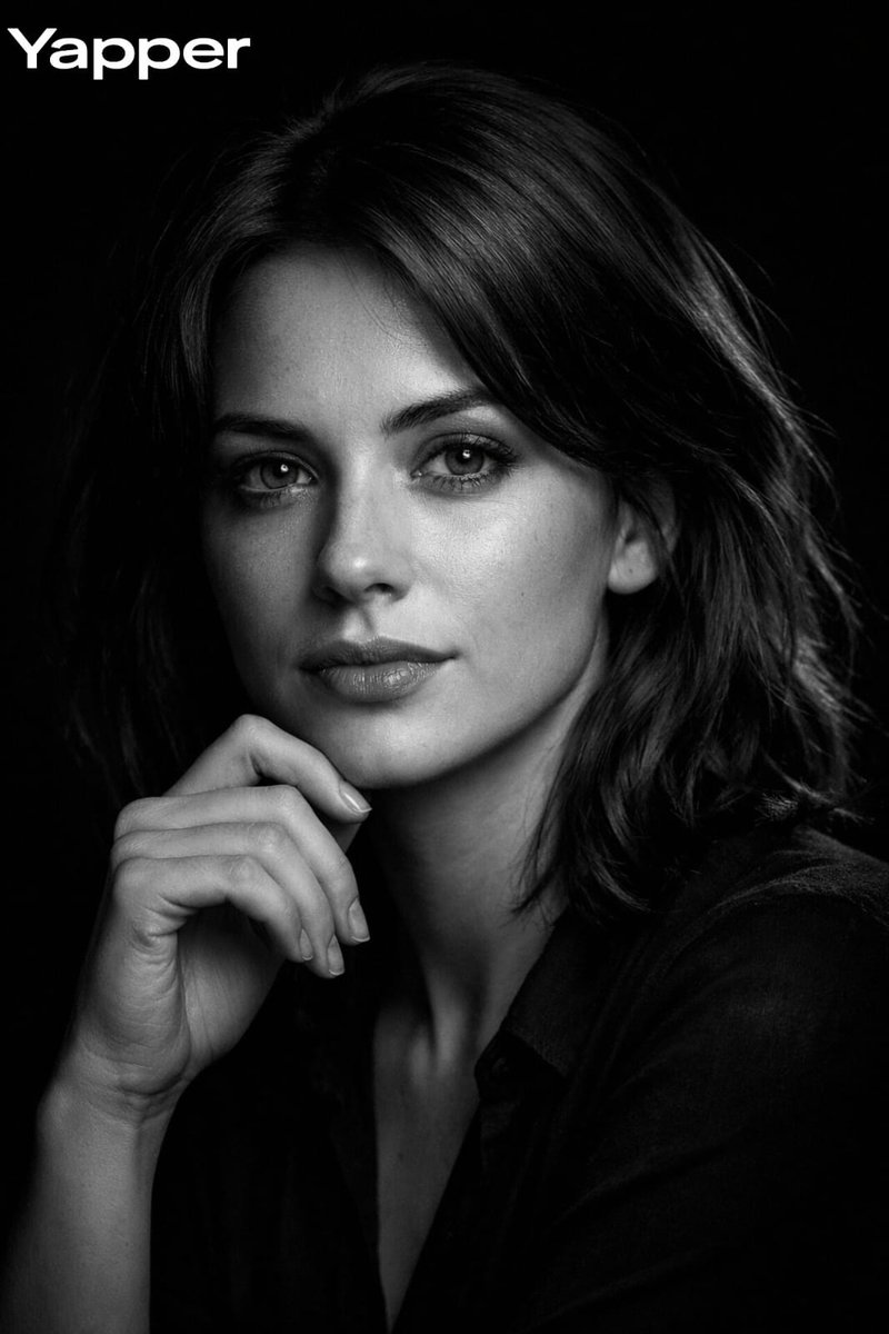 High-Contrast Black-and-White Cinematic Portrait — example 1