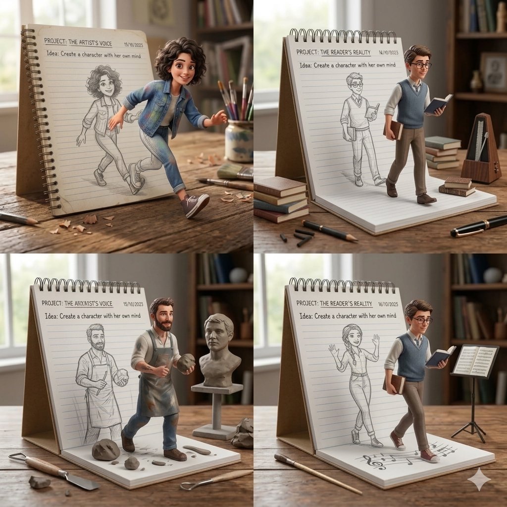 Creative Concept of Hand-Drawn Characters Coming to Life — example 1