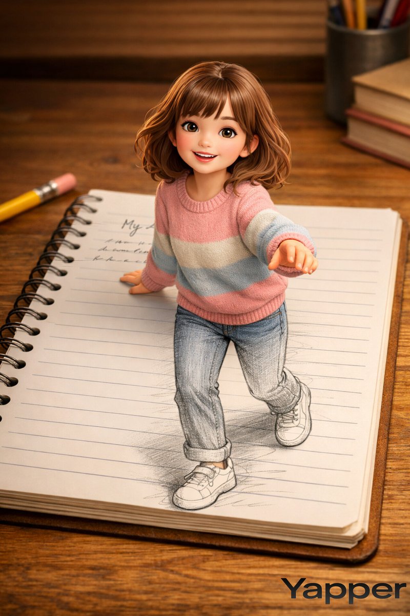 Creative 3D Illusion Artwork of a Boy Stepping Out of a Notebook — example 4