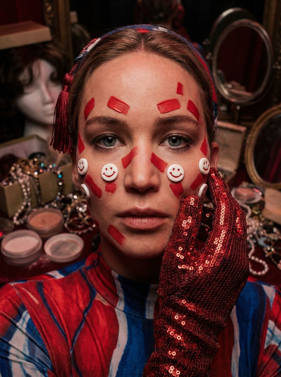 Hyper-Realistic Surrealist Portrait with Crimson Lighting — example 1
