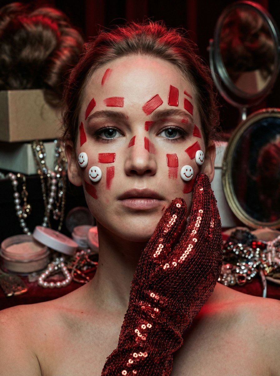 Hyper-Realistic Surrealist Portrait with Crimson Lighting — example 2