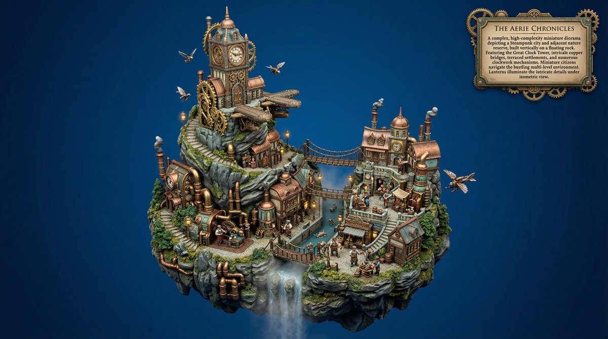 Procedural Whimsical Mono-Punk Floating Diorama Generator